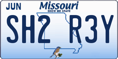 MO license plate SH2R3Y