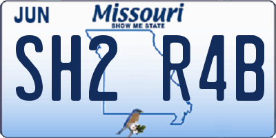 MO license plate SH2R4B