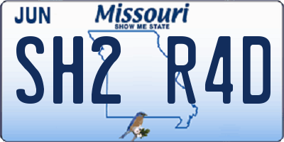 MO license plate SH2R4D