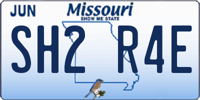 MO license plate SH2R4E