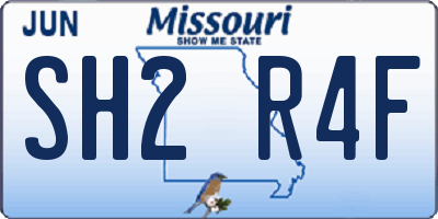 MO license plate SH2R4F