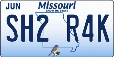 MO license plate SH2R4K