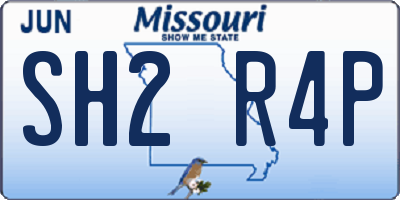 MO license plate SH2R4P