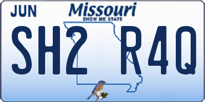 MO license plate SH2R4Q