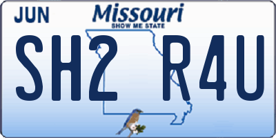 MO license plate SH2R4U