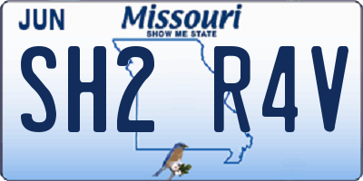 MO license plate SH2R4V