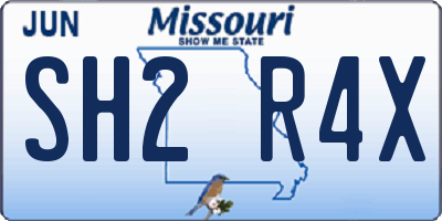 MO license plate SH2R4X