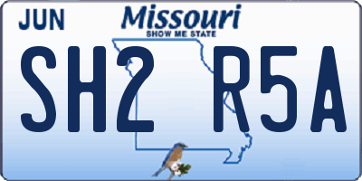 MO license plate SH2R5A
