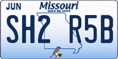 MO license plate SH2R5B