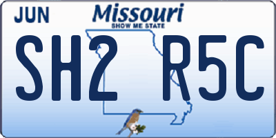 MO license plate SH2R5C