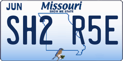 MO license plate SH2R5E