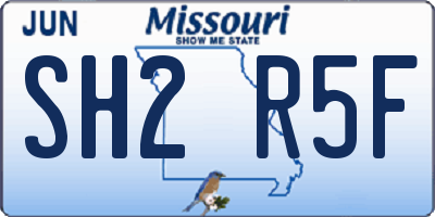 MO license plate SH2R5F