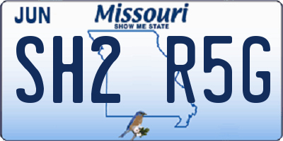 MO license plate SH2R5G