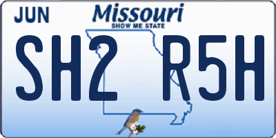 MO license plate SH2R5H