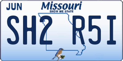 MO license plate SH2R5I