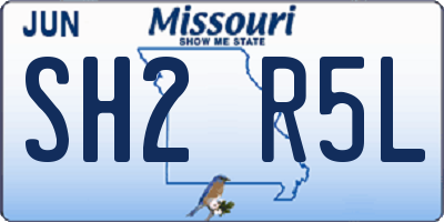 MO license plate SH2R5L