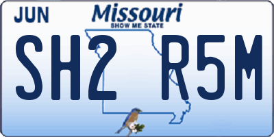 MO license plate SH2R5M