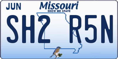 MO license plate SH2R5N