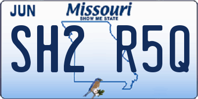 MO license plate SH2R5Q