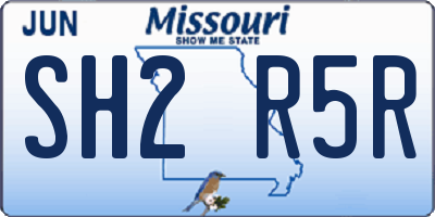 MO license plate SH2R5R