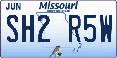 MO license plate SH2R5W