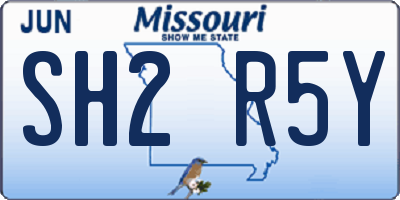 MO license plate SH2R5Y