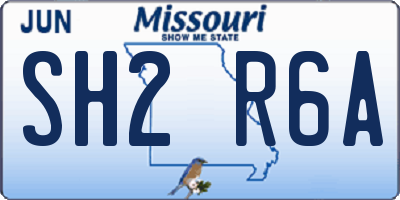 MO license plate SH2R6A
