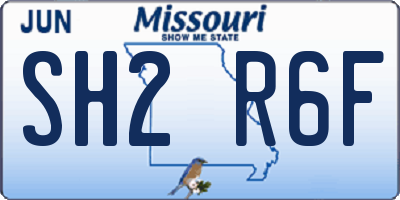 MO license plate SH2R6F