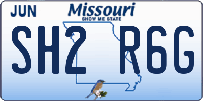 MO license plate SH2R6G