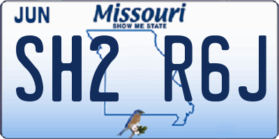 MO license plate SH2R6J
