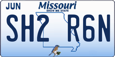 MO license plate SH2R6N