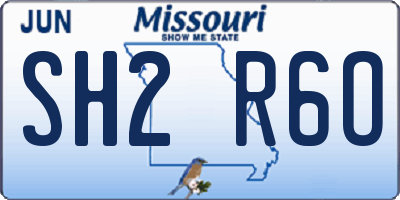MO license plate SH2R6O