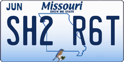 MO license plate SH2R6T