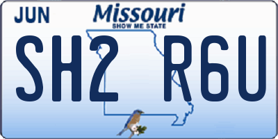 MO license plate SH2R6U