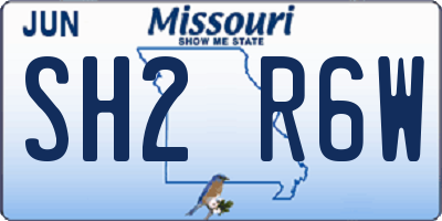 MO license plate SH2R6W
