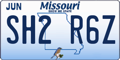 MO license plate SH2R6Z