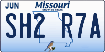 MO license plate SH2R7A
