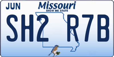MO license plate SH2R7B