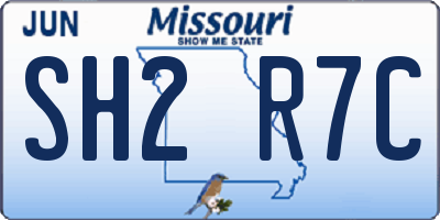 MO license plate SH2R7C