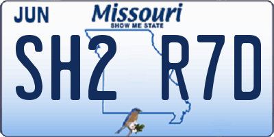 MO license plate SH2R7D