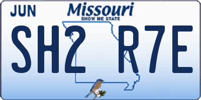 MO license plate SH2R7E