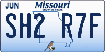 MO license plate SH2R7F