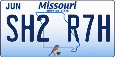 MO license plate SH2R7H