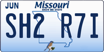 MO license plate SH2R7I