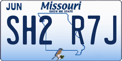 MO license plate SH2R7J
