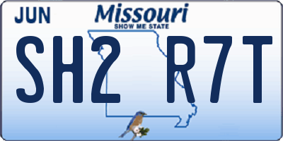 MO license plate SH2R7T