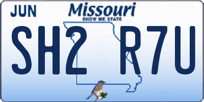 MO license plate SH2R7U