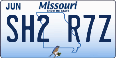 MO license plate SH2R7Z