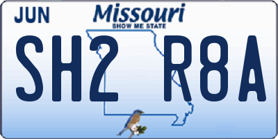MO license plate SH2R8A