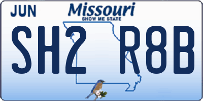 MO license plate SH2R8B